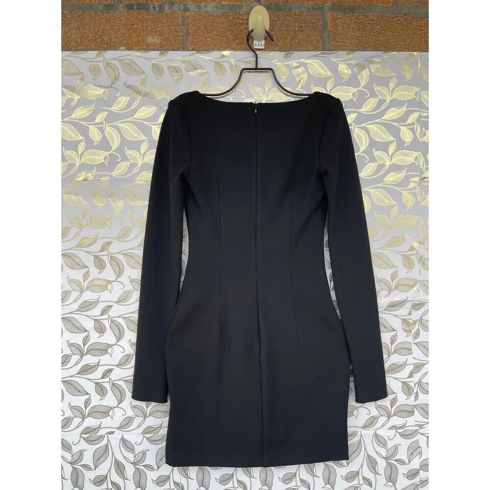 Bec + Bridge Black Square Neck Mini Dress - Mod Chic Minimalist Core Size 2